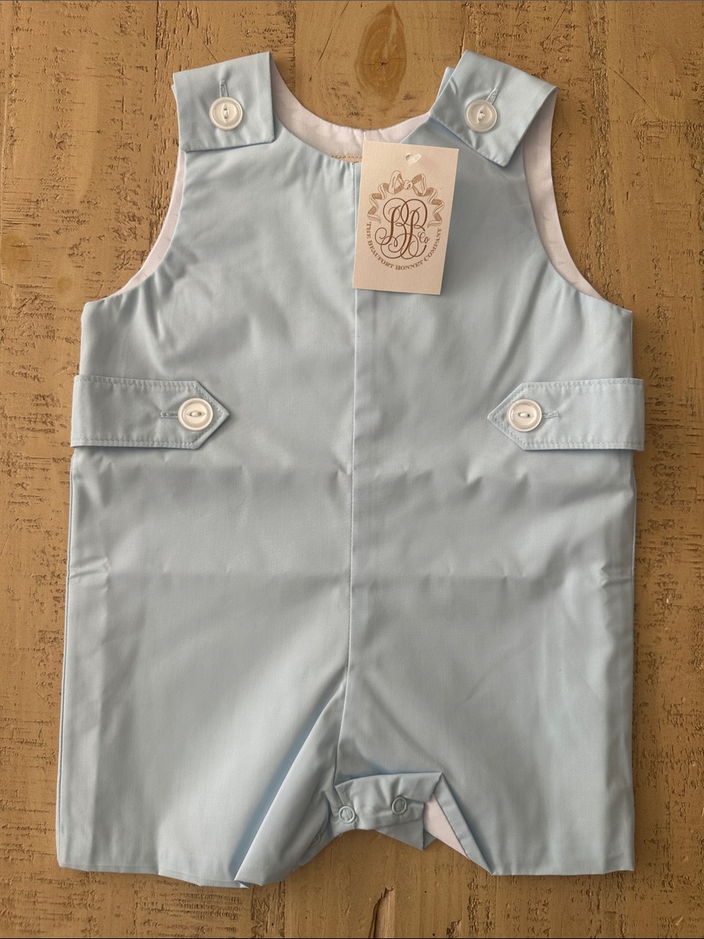 TBBC Jack Keene Jon Jon, Broadcloth, Buckhead Blue, 18-24M